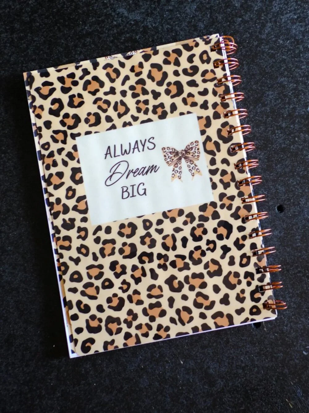 Handmade Animal Print Daily Planner Bound Notebook, book, notes, gift, journal